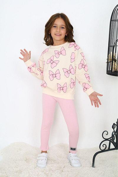 My Kids Wear Bow Patterned Two Thread Set for Girl