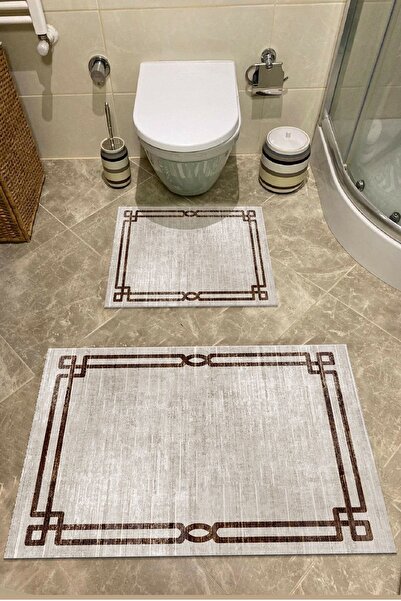 SÜNGERSAN Bath Mat Toilet Set Set of 2 with Non-Slip Base
