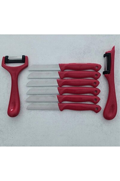 Solingen 6'lı Meyve-sebze-doğrama Bıçağı Ve 2'li Soyacak 8'li Set Kırmızı
