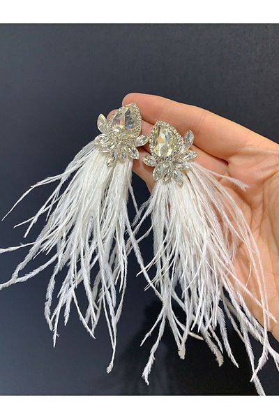 BEYOĞLU NİŞANTAŞI Rhinestone Feather Evening Dress Wedding Engagement Henna Wedding Cube