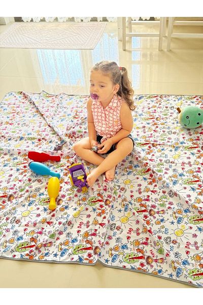 Aşkın Parti Evi Familie - Husă impermeabilă 149x150cm, pentru mese și joacă pentru camping, multifuncțional