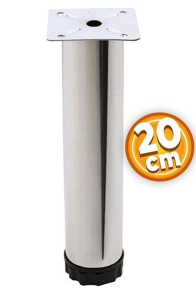 Badem10 Maple Adjustable Metal 20 cm Chrome Furniture Sofa Seat Base Riser Support Leg Feet