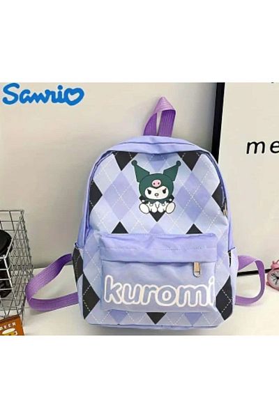 ÇEÇEN HOME Rucsac de mare capacitate pentru grădiniță Kuromi Cute Cartoon - Geantă de școală ușoară și durabilă