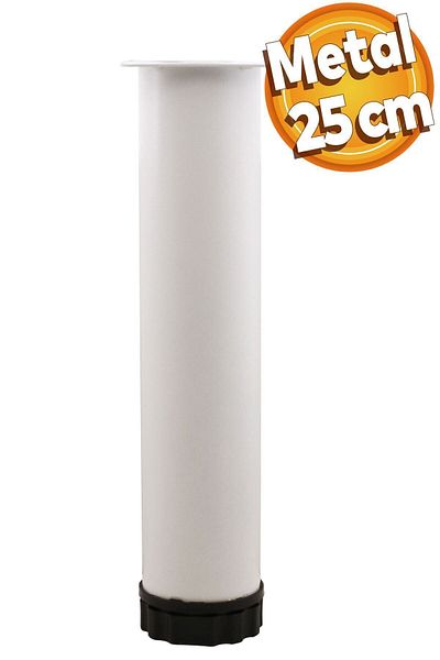 Badem10 Canapea de mobilier din metal alb de 25 cm - arțar reglabil, bază de ridicare și picior de susținere