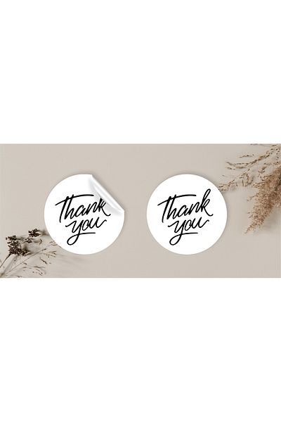 anka design 48 Pieces of Coated Sticker - Packaging and Shipping Label (4X4Cm) - Thank You
