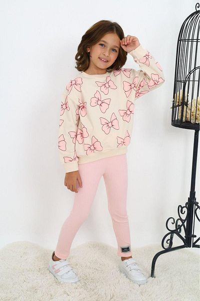 My Kids Wear Bow Patterned Two Thread Set for Girl