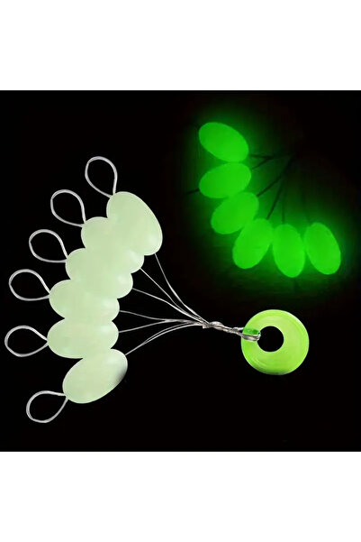 FİSH MASTER Karanlıkta parlayan Stoper 6'lı  Silikon Stopper Glow