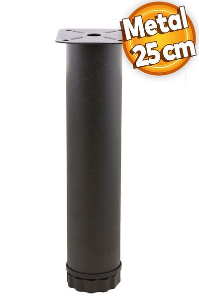 Badem10 25 Cm Metal Negru - Mobilier de arțar reglabil Canapea Fotoliu Baza de ridicare Suport picior