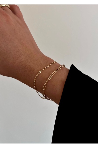neslyaccessories سوار من الفولاذ المقاوم للصدأ - مشبك ورق مع سلسلة