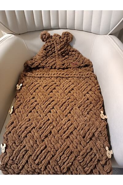 Moda Biçer Ayıcıklı Yumuşacık Elörgüsü%100 Organik Antialerjenik Battaniye/ku...