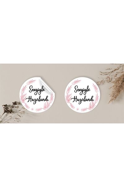 anka design 48 Pieces of Coated Sticker & Cargo Label - Crafted with Love (4X4Cm)