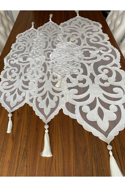 NURHAN HOME COLLECTION Ivy Model Ecru Color Living Room Set 4 Pieces