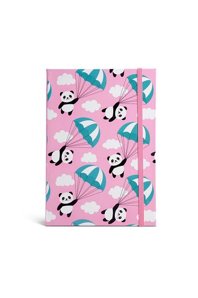 4nio Pink Panda String - Unlined Notebook with Thick Cover