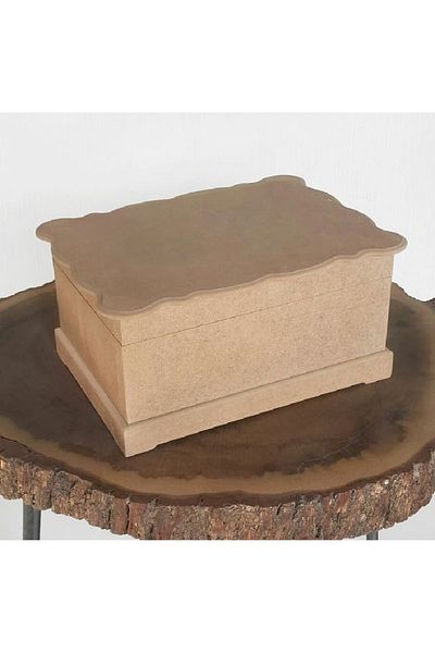 Altınyapı Hobi Market Raw Mdf Unpainted Opening Rectangular Ring Scissors Box