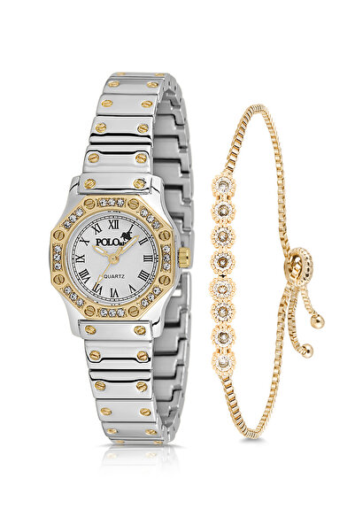 Polo Air Vintage Kadın Kol Saati Zirkon Taşlı Su Yolu Bileklik Kombin Renk Gü...