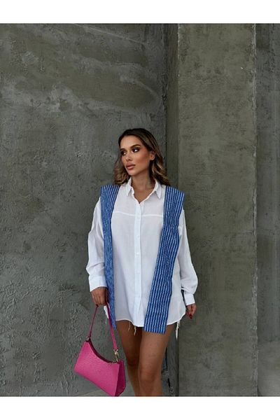 ubmbutik Cămașă lejeră pentru femei - cu cravată în față și detaliu Garni pe spate