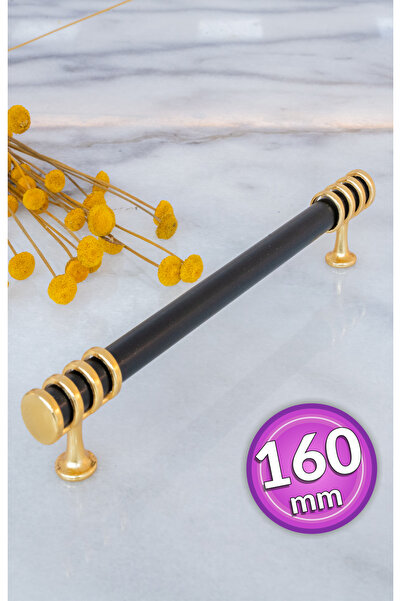 SHAYMA SİYAH GOLD METAL KULP 160MM (16 CM) MOBİLYA KULPU,DOLAP KULPU,MUTFAK D...