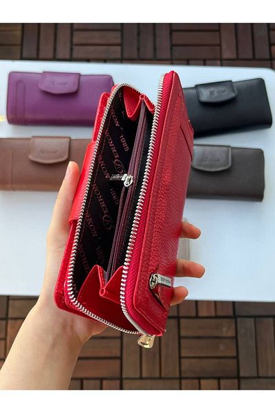 DERKON Genuine Leather Multi-Purpose Women's Wallet