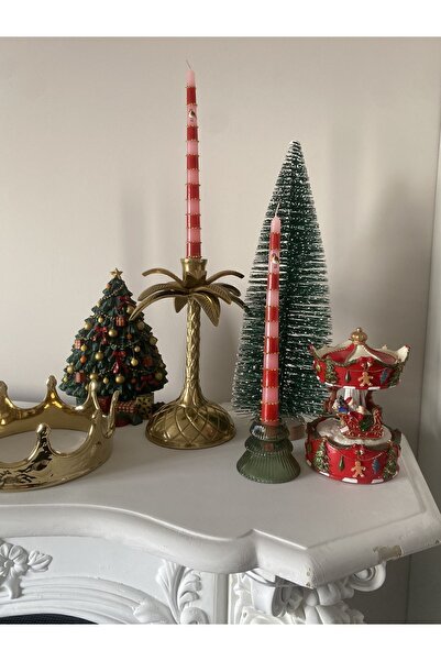 Handmade Pip Kuşlu Iç Şamdan Mumu Pip Kuş Detaylı Pembe Fuşya 2 Li 2 Adet Mum