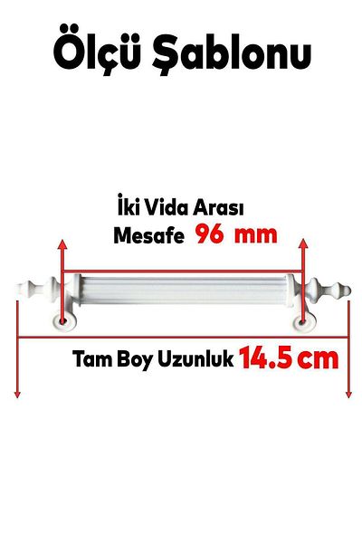 Badem10 (PLASTIC HARD) Polavit 96 Mm Mâner Mobilier alb Sertar de bucătărie Mâner dulap Mâner Mâner 5 buc.