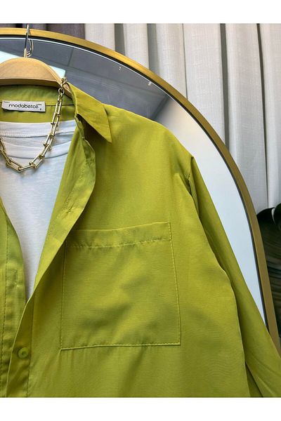 modabetce Oversize Γυναικείο Πουκάμισο - Ύφασμα Ποπλίνα