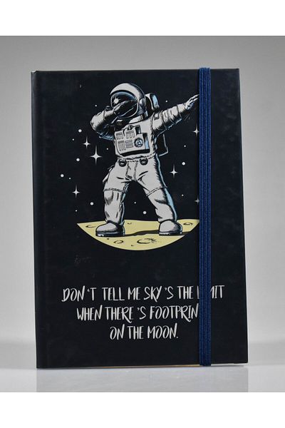 4nio Astronaut Unlined and Thick Cover Drawstring Notebook