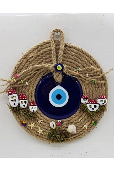 OBİDEV Στολίδι τοίχου και πόρτας Red Married Evil Eye Bead (30cm)