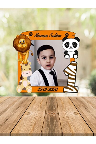 Melek Atölye - Bebek Çocuk Doğum Günü Resimli Ahşap Magnet Safari 12 Li Atolye_melek_