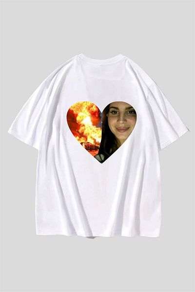 Carpe Lana Burning Car Patterned Oversize T-shirt