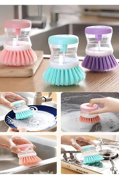 İLİVA Detergent Dish Brush - Scrub Brush with Chamber
