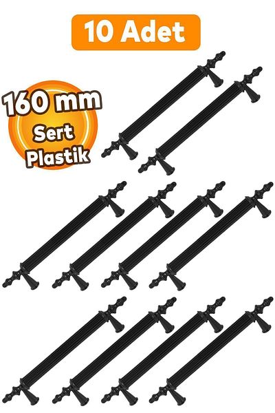 Badem10 (PLASTIC HARD) Polavit 160 Mm Mobilier Negru Bucătărie Sertar Dulap Mâner Dulap Mâner Mâner 10 buc