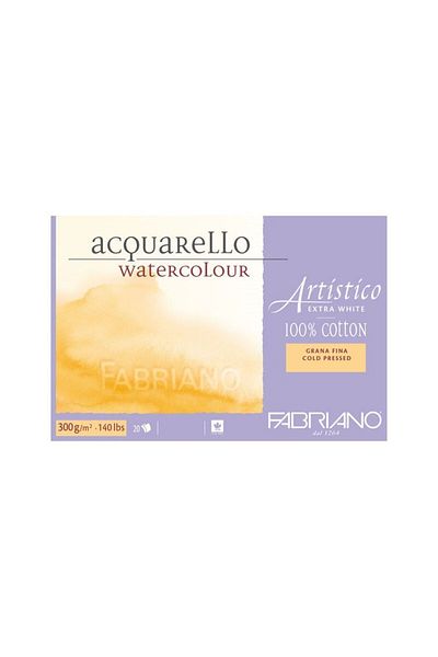 Fabriano Artistico Extra White 26x36 cm.300 gr.20 yp.Watercolor Block - Cold Print