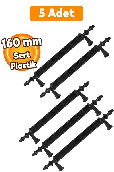 Badem10 Polavit 160 mm Dulap Sertar Bucătărie Negru 5 Bucăți