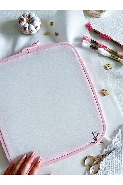 Hobianna Nurge Kare Nakış Kasnağı No:4 - Pembe