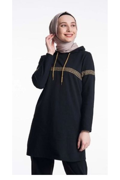 CNG MODA Black Hijab Tracksuit Set