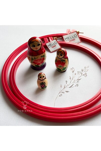 Hobianna طقم بكرة بلاستيكية حمراء مكونة من قطعتين