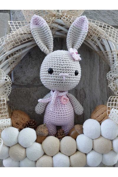 OBİDEV Στολίδι για πόρτα με πλεκτό ροζ Amigurumi για κοριτσάκι
