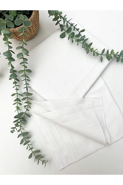 Hobianna American Cloth (WHITE) - Punch Embroidery, Fabric for Sewing (100x220cm, medium thickness)