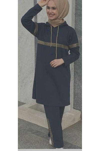 CNG MODA Navy Blue Hijab Tracksuit