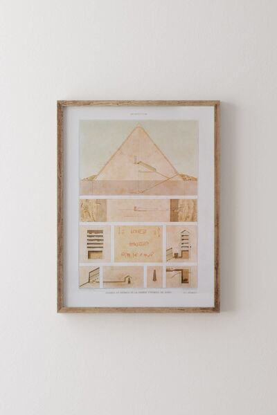 epiqart Büyük Giza Piramidi - Ahşap Desenli Çerçeve