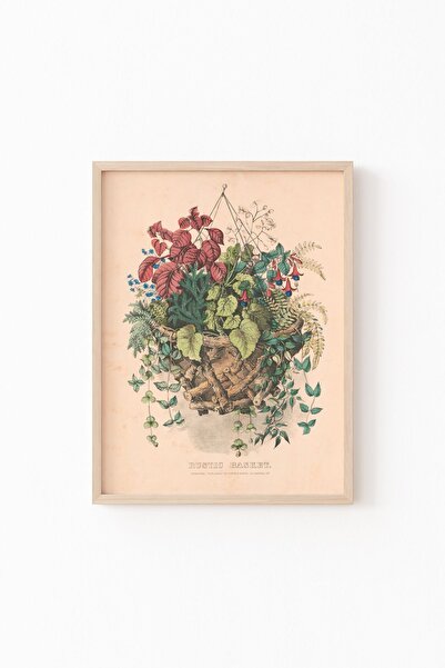 epiqart Coș rustic - Cadru din lemn cu model