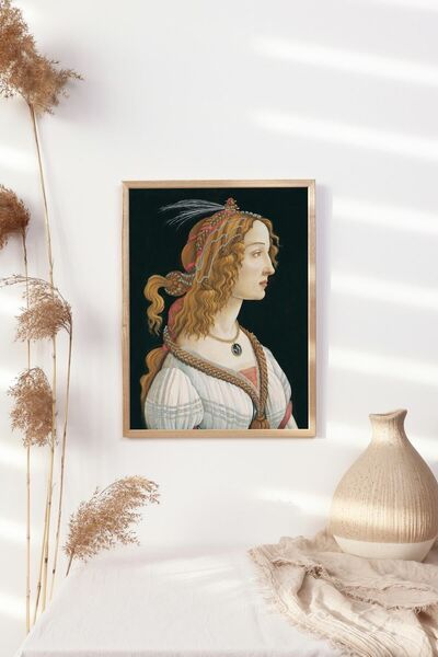 epiqart صورة سيدة - إطار خشبي منقوش