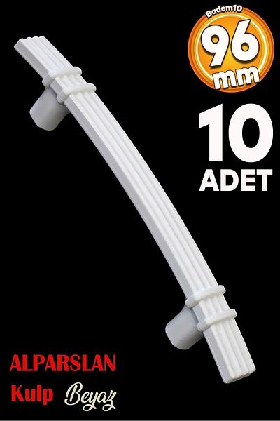 Badem10 (PLASTIC HARD) Alparslan 96 Mm Mobilier Alb Bucătărie Sertar Dulap Mâner Mâner Mânere 10 Buc