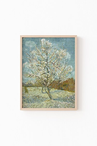 epiqart Arborele de piersică roz - Vincent Van Gogh - Ramă cu model din lemn