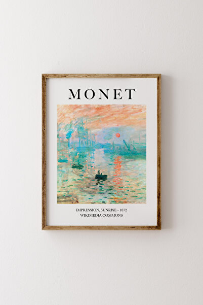epiqart Gündoğumu - Claude Monet - Ahşap Desenli Çerçeve