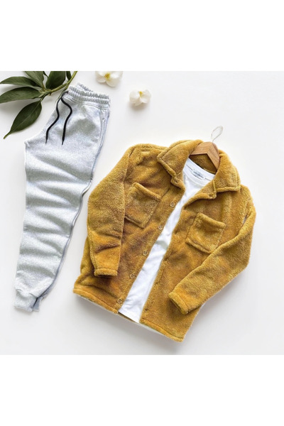 MEİLİFENG Combinație unisex de jachetă neagră de pluș și pantaloni de trening...