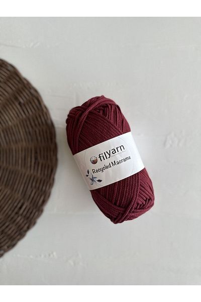 Filyarn Macrame Recycled Cotton Koton Cotton - Cotton Macrame Thread 200 gr - Claret Red
