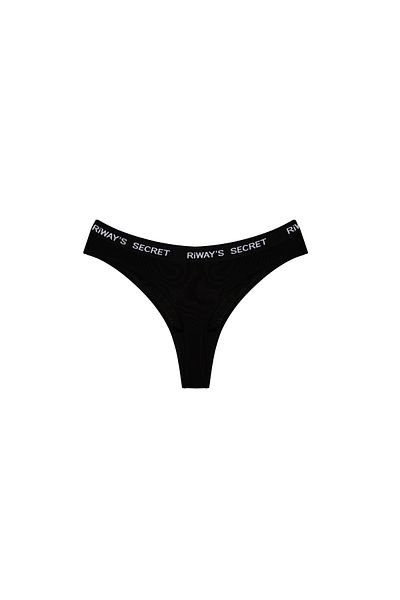 riways secret Cotton Waistband Elastic Thong 3 Pack