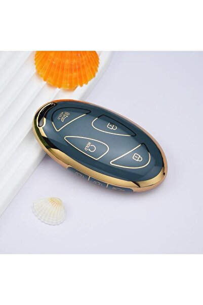 AYZ GARAGE Hyundai Ioniq Gri Gold Anahtar Kılıfı