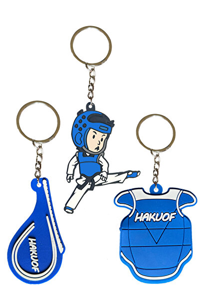 hakuof Set de 3 brelocuri Taekwondo - Taekwondo Safeguard Dobok Uniform Anime Keychain